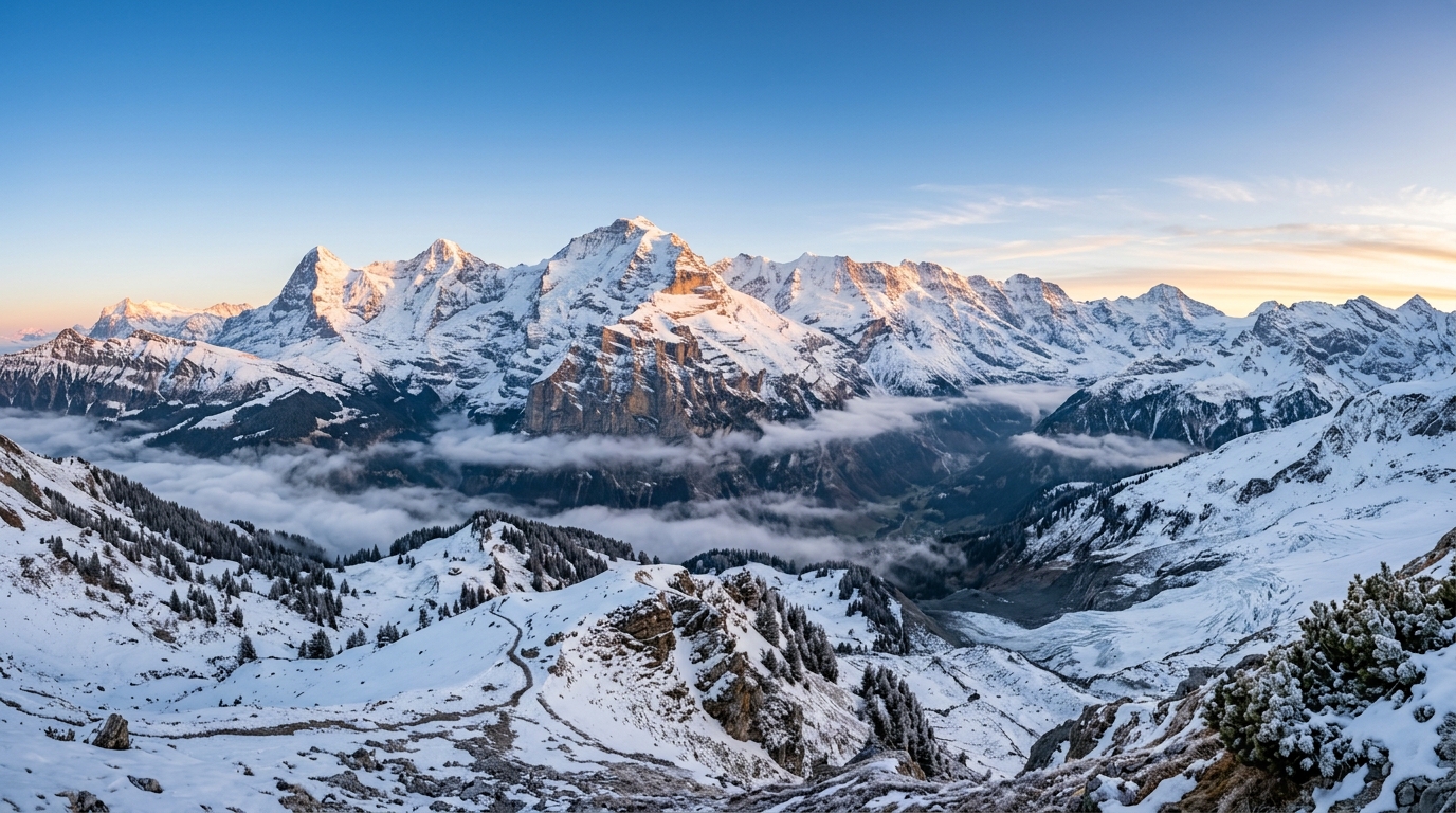 KAALOR panoramic alpine snow mountain peaks